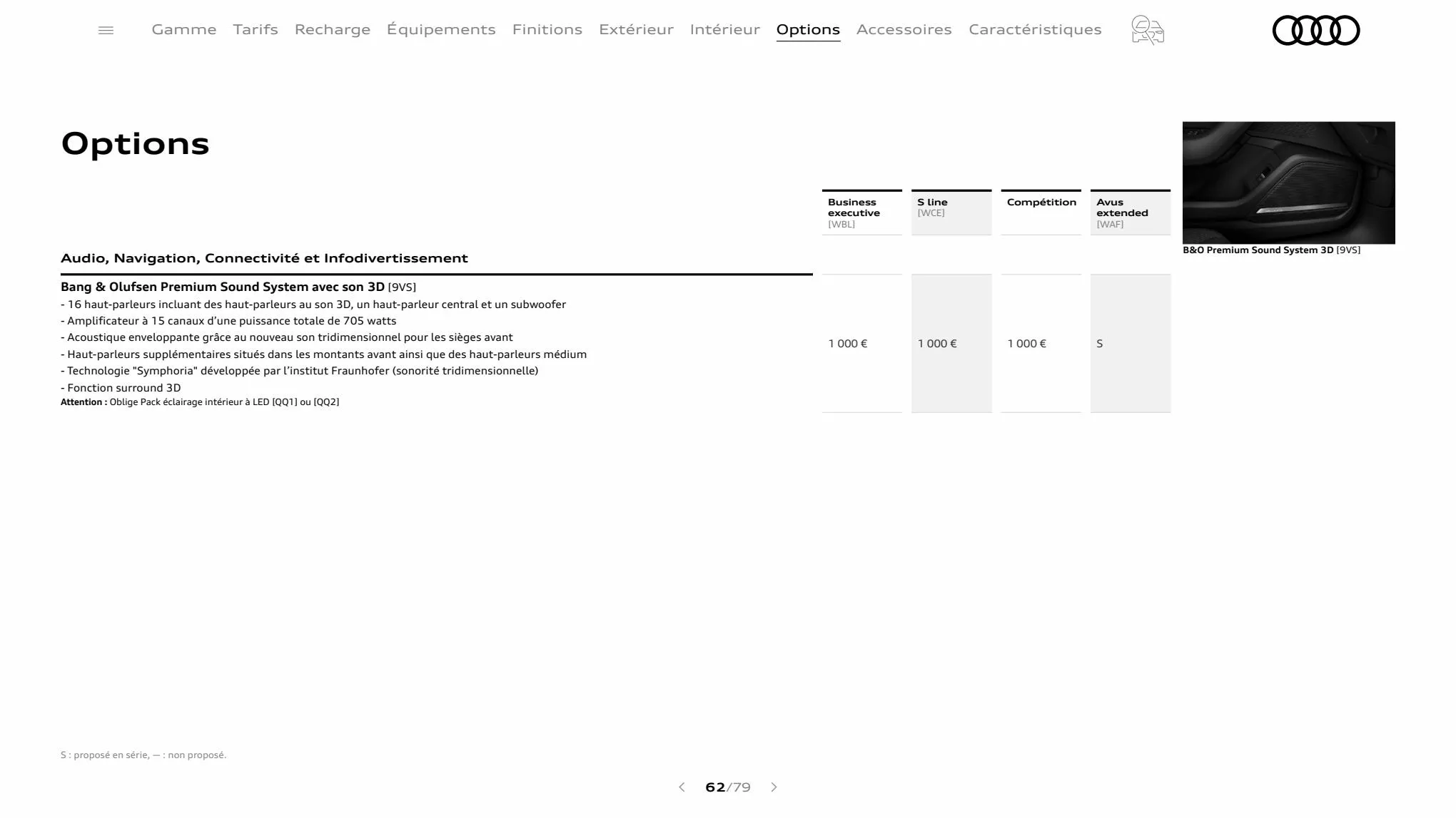 Catalogue A6 Berline TFSI e, page 00062