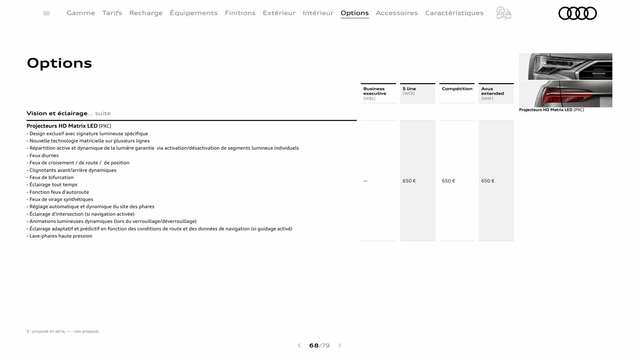 Catalogue A6 Berline TFSI e, page 00068