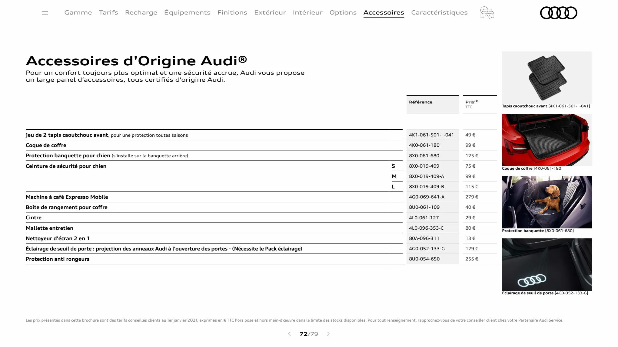 Catalogue A6 Berline TFSI e, page 00072