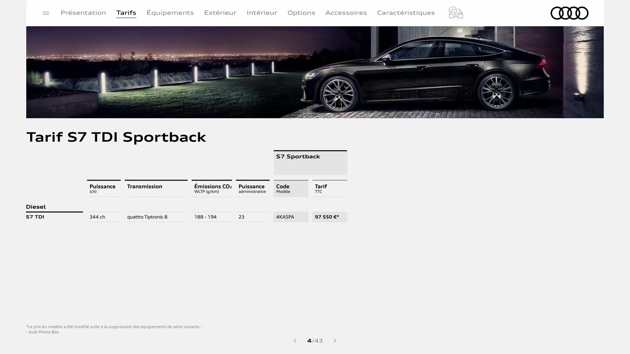 Catalogue S7 Sportback, page 00004