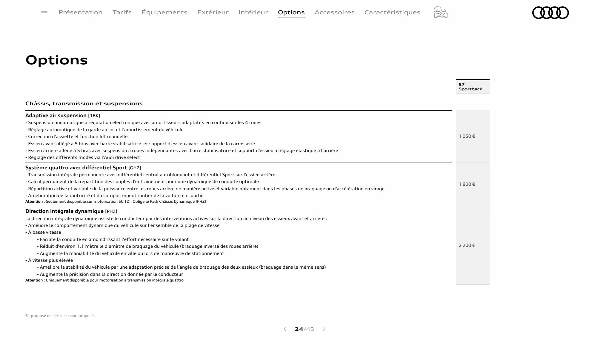 Catalogue S7 Sportback, page 00024