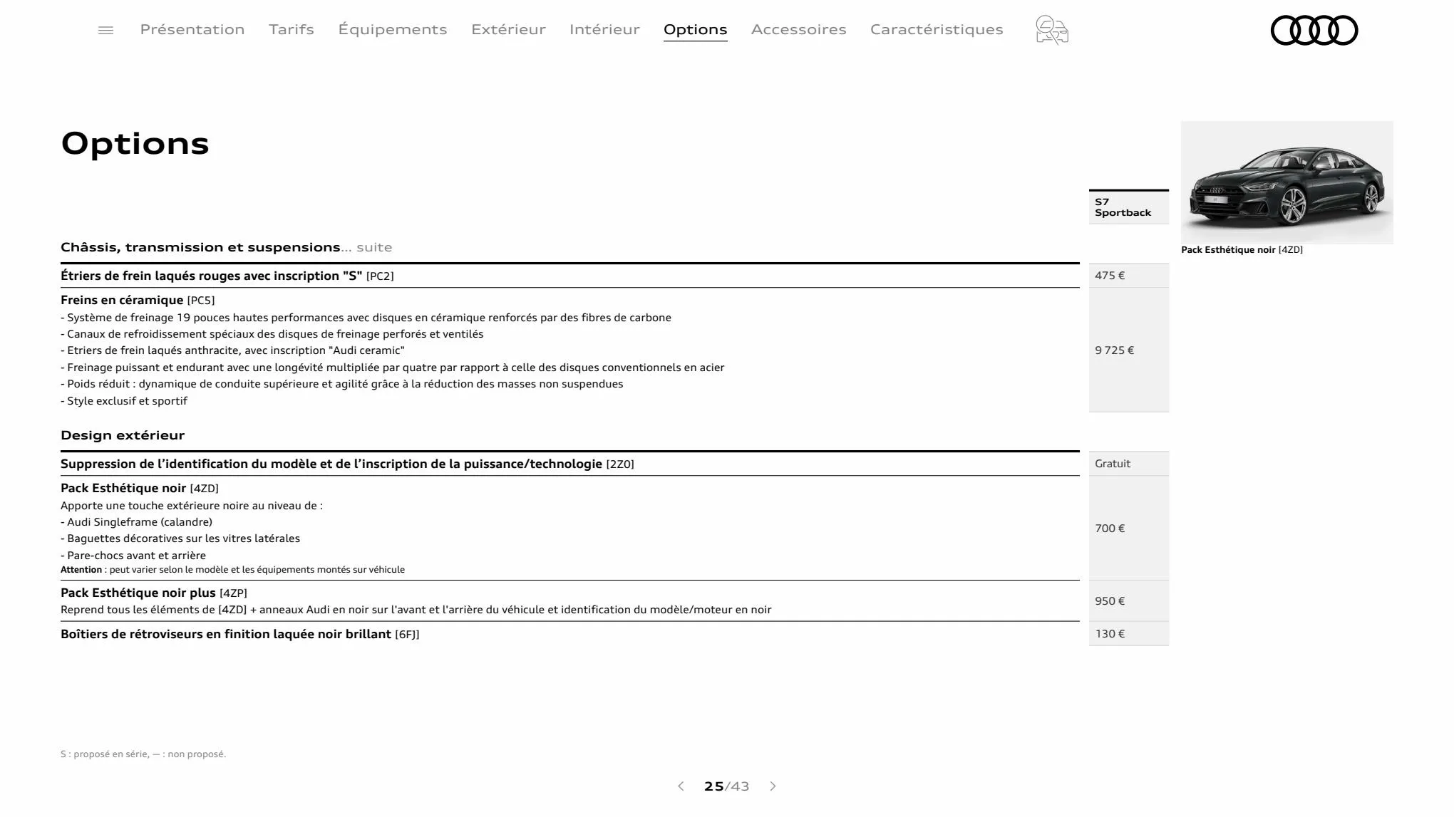 Catalogue S7 Sportback, page 00025