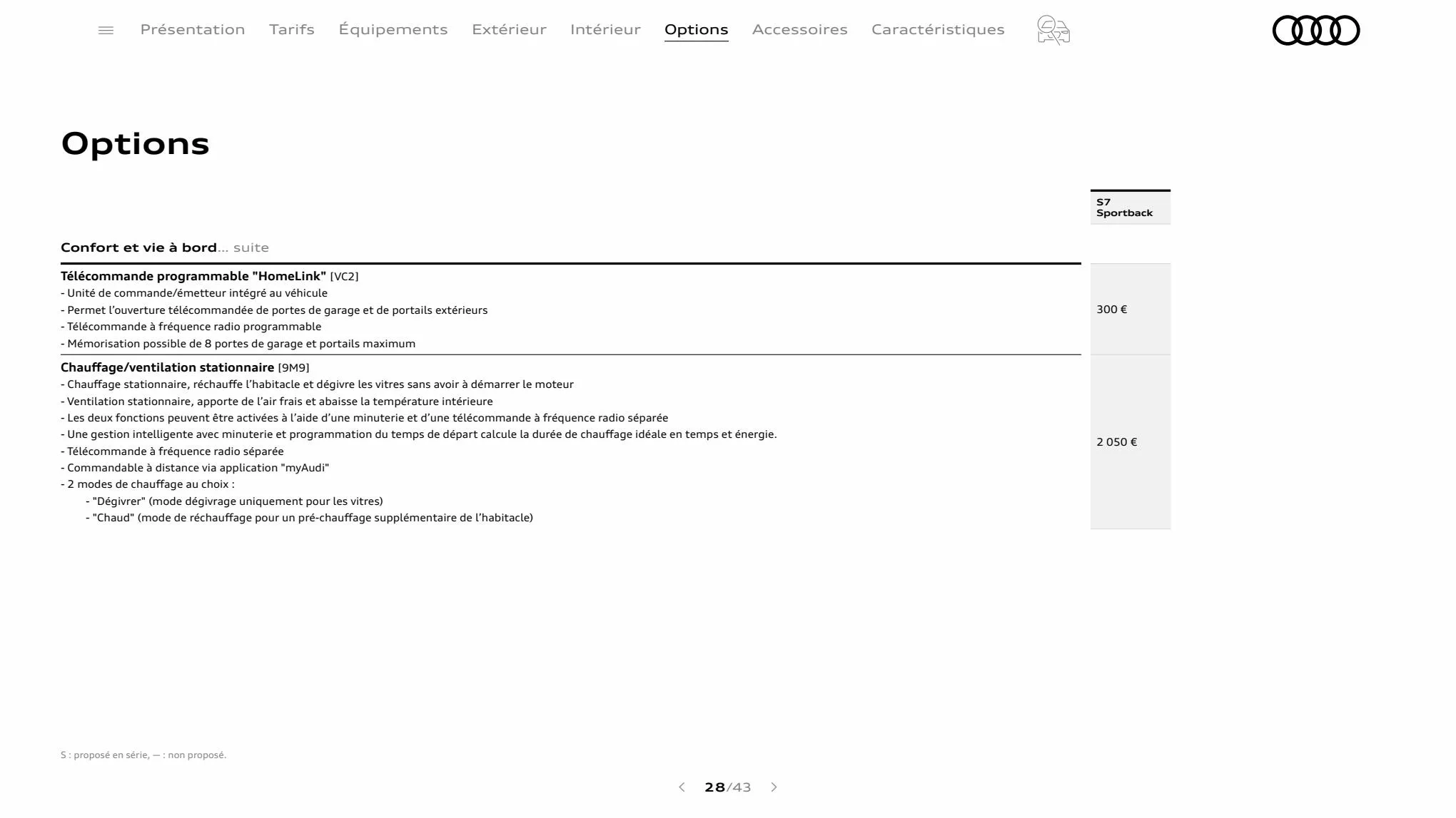 Catalogue S7 Sportback, page 00028