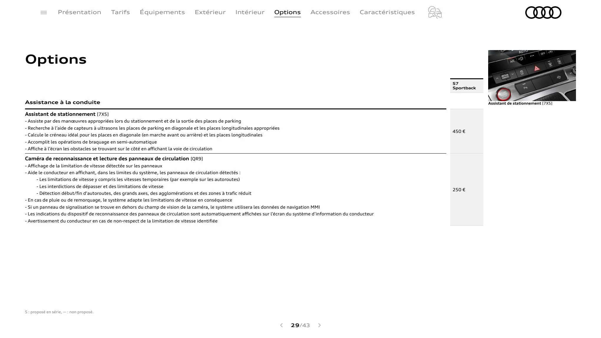 Catalogue S7 Sportback, page 00029