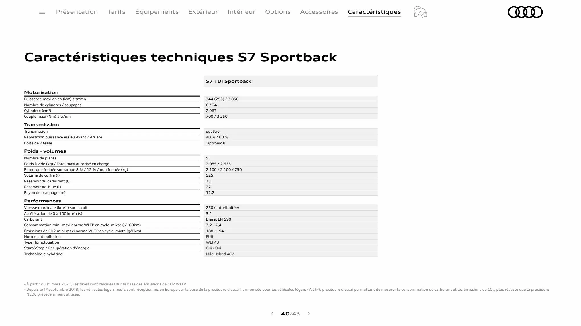 Catalogue S7 Sportback, page 00040