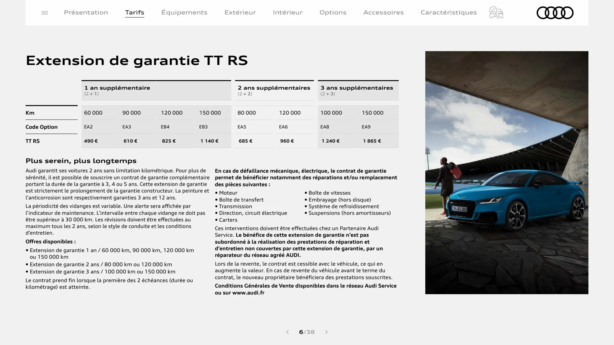 Catalogue TT RS Coupé, page 00006