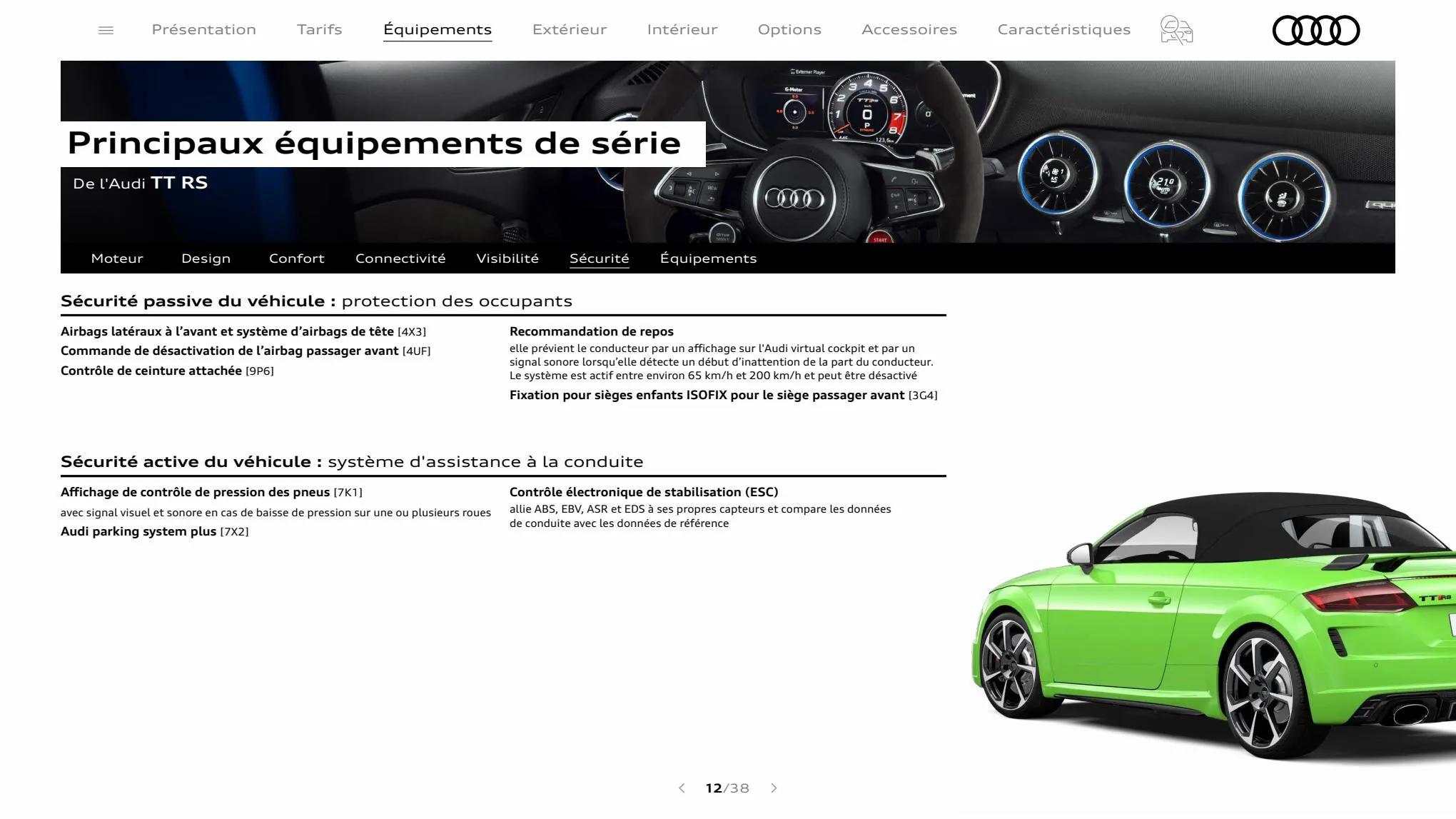 Catalogue TT RS Coupé, page 00012