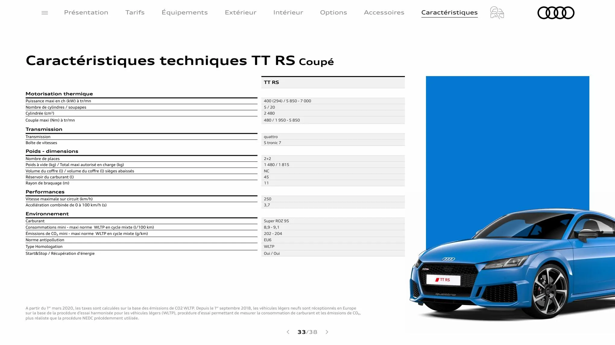 Catalogue TT RS Coupé, page 00033