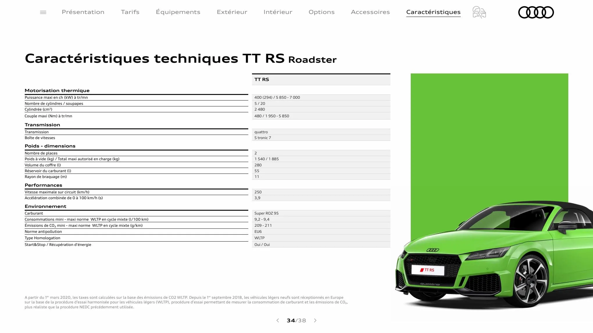 Catalogue TT RS Coupé, page 00034