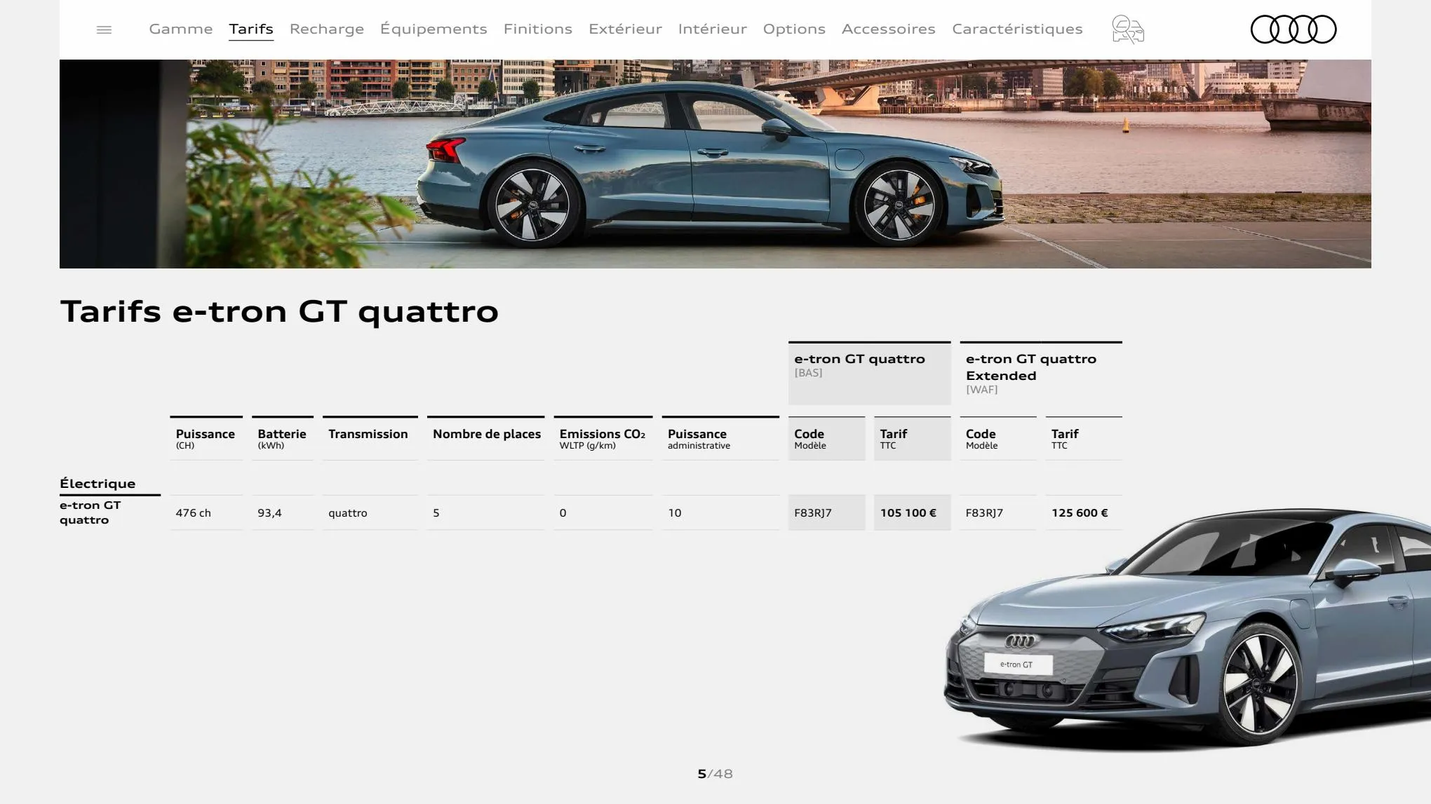 Catalogue Audi e-tron GT quattro, page 00005