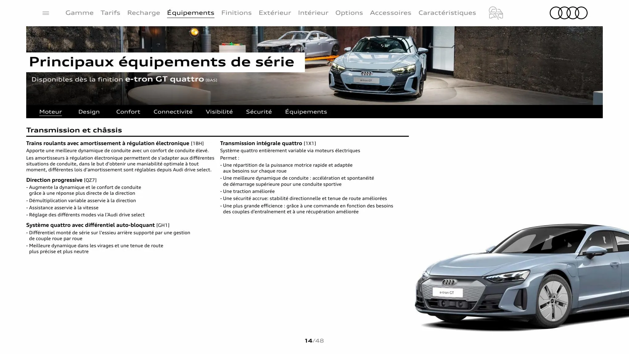 Catalogue Audi e-tron GT quattro, page 00014