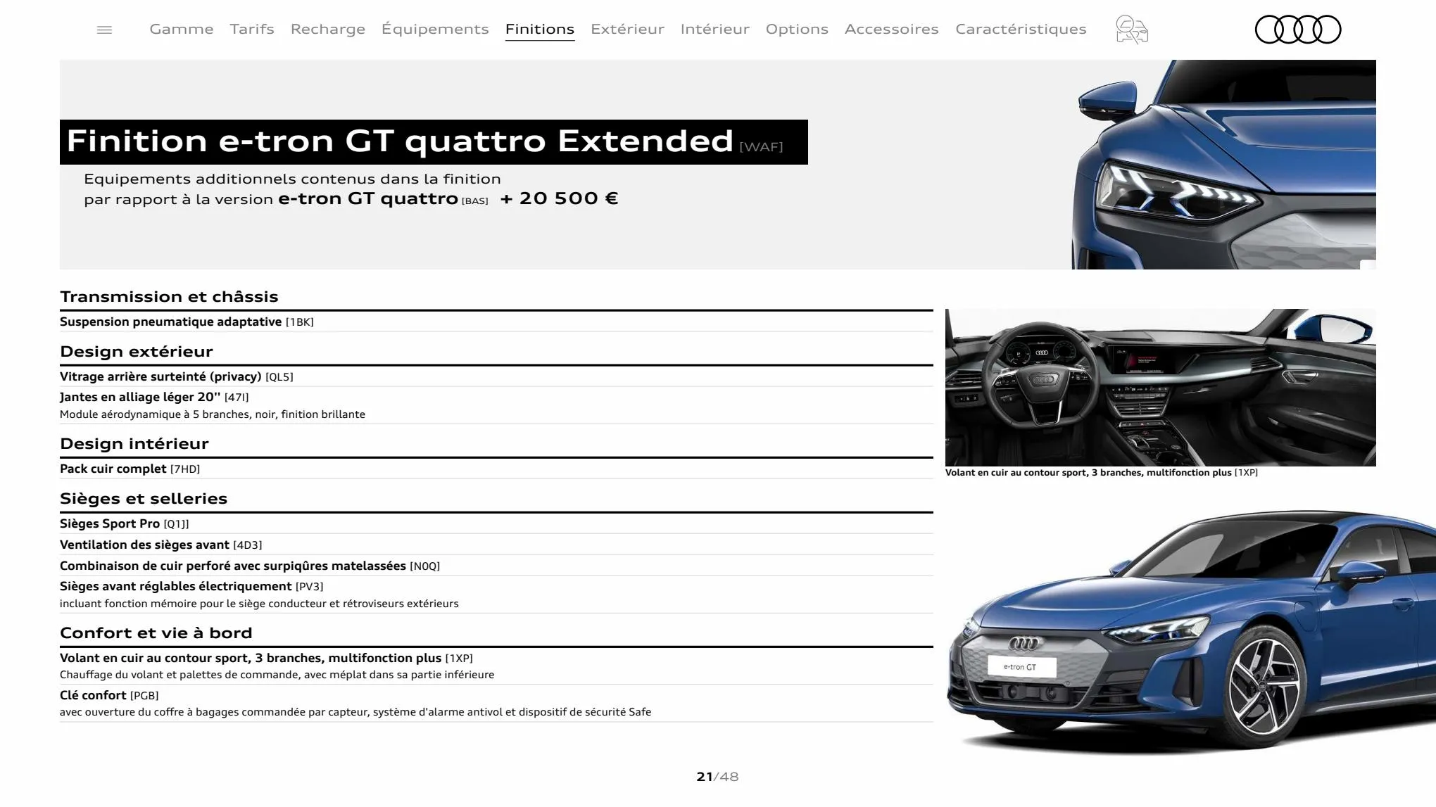 Catalogue Audi e-tron GT quattro, page 00021
