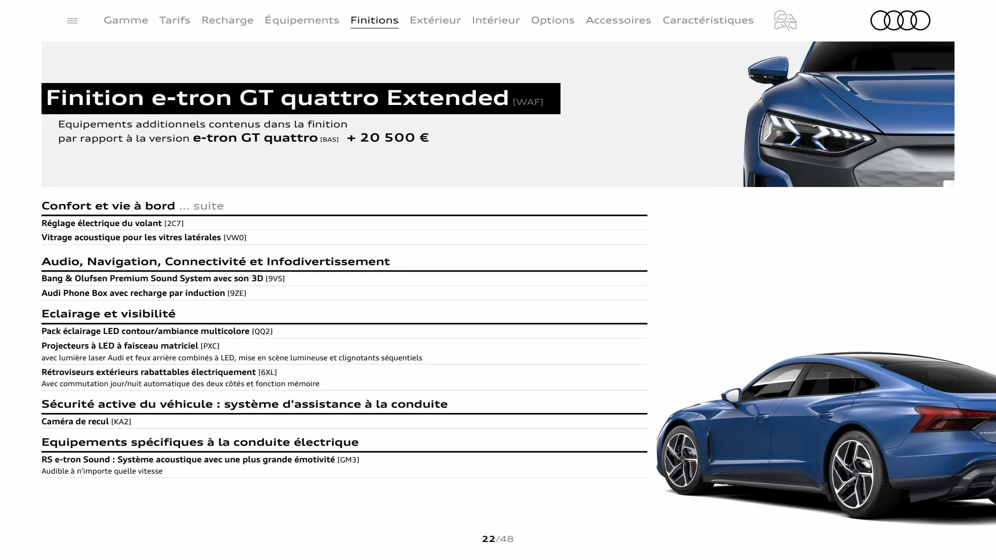 Catalogue Audi e-tron GT quattro, page 00022