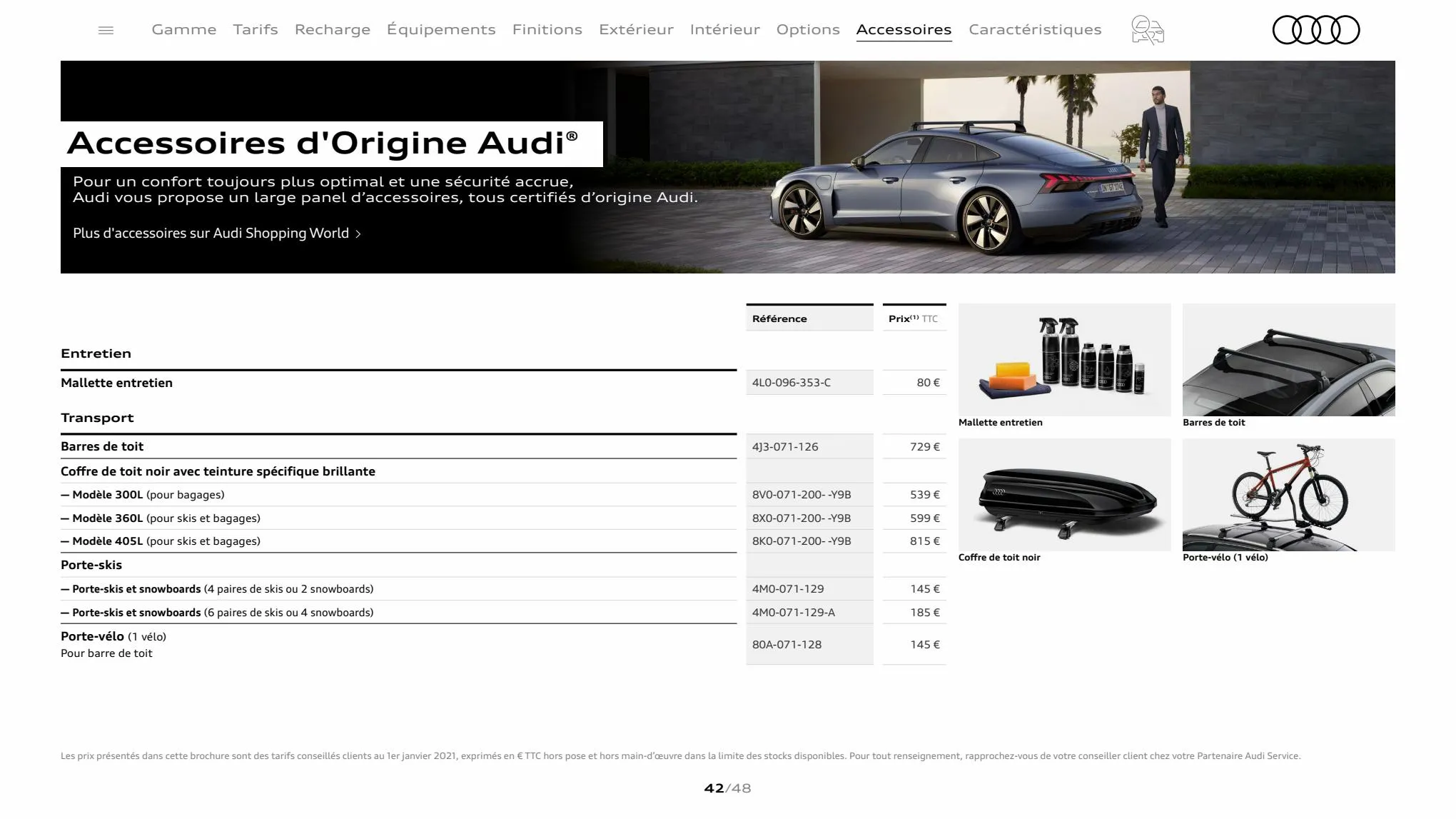 Catalogue Audi e-tron GT quattro, page 00042