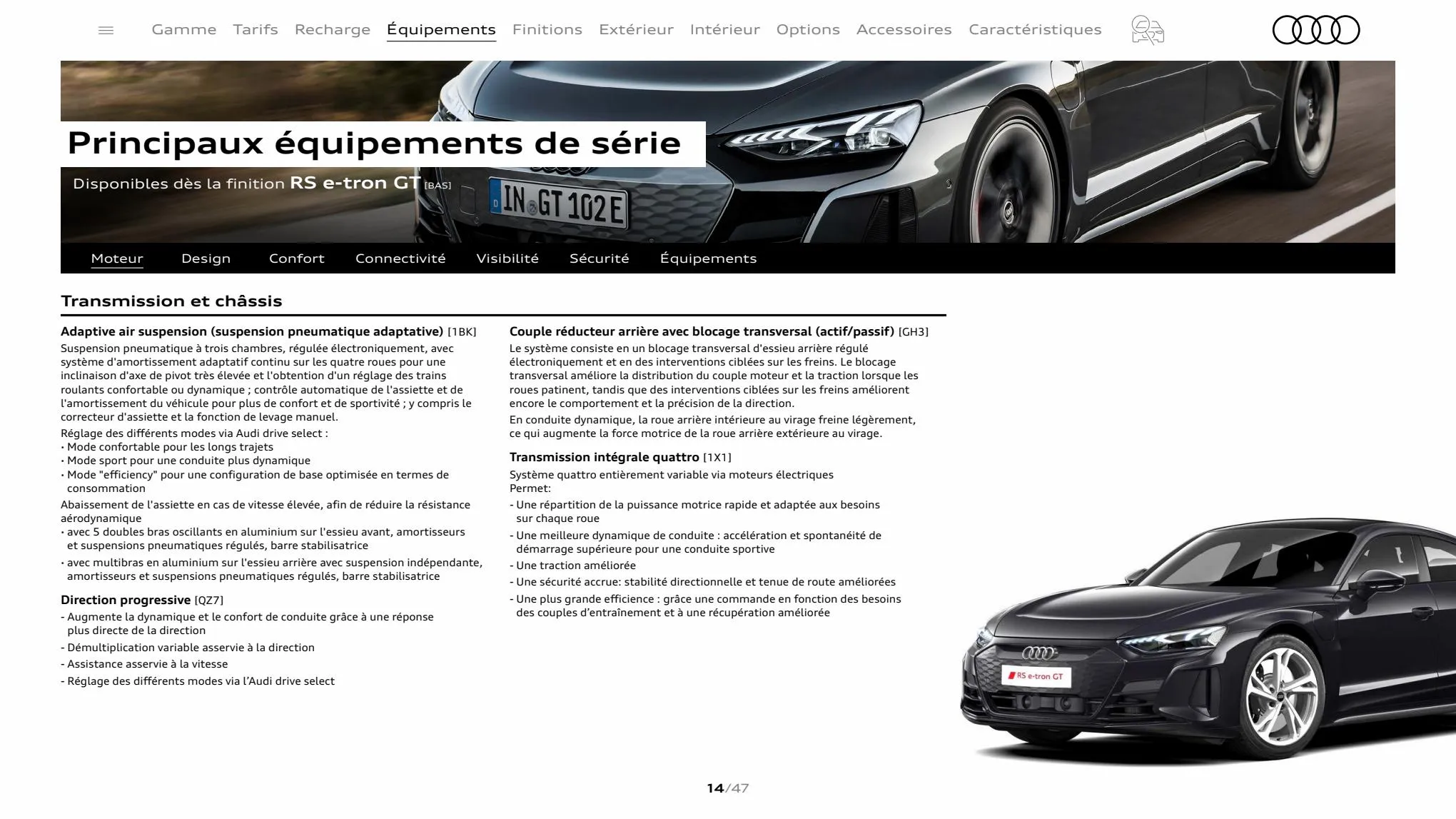 Catalogue Audi RS e-tron GT, page 00014