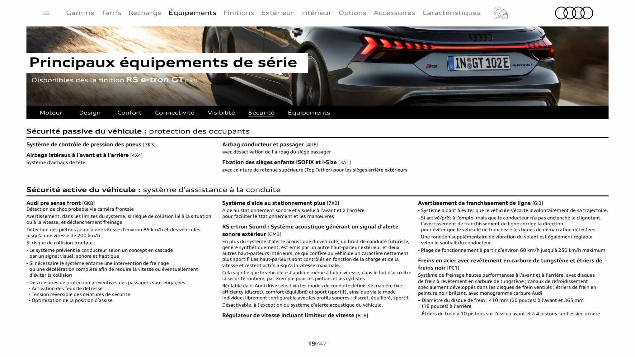 Catalogue Audi RS e-tron GT, page 00019