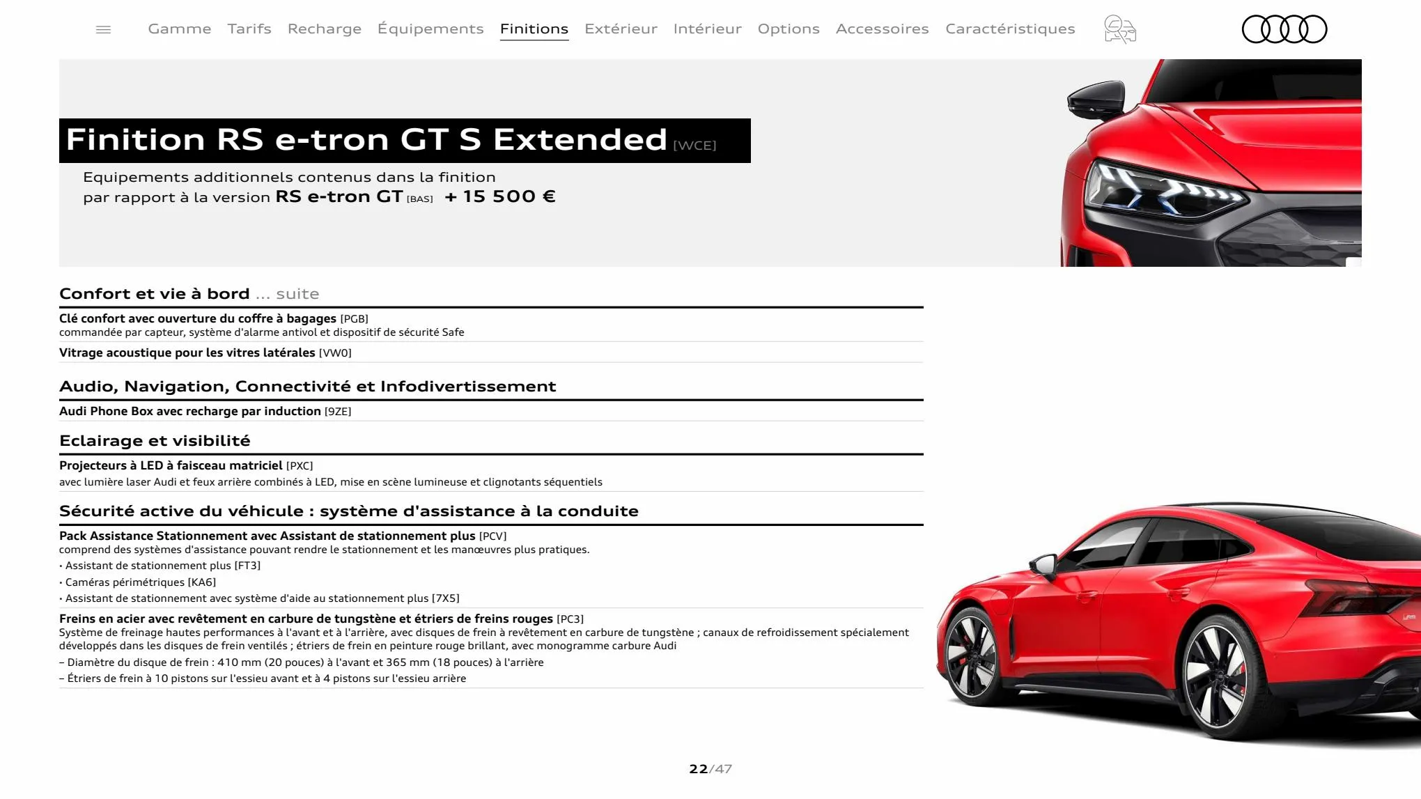 Catalogue Audi RS e-tron GT, page 00022