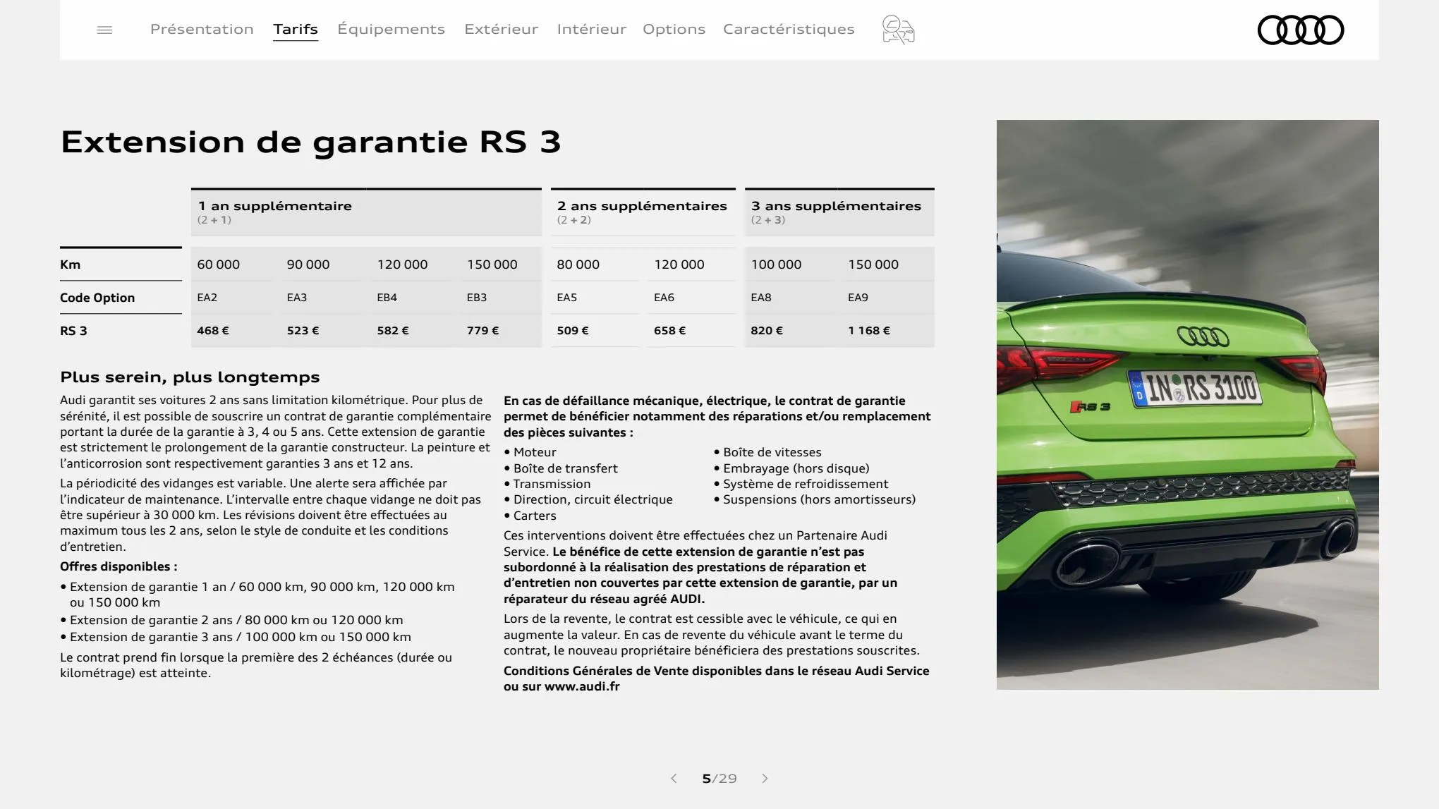 Catalogue RS 3 Sportback, page 00005