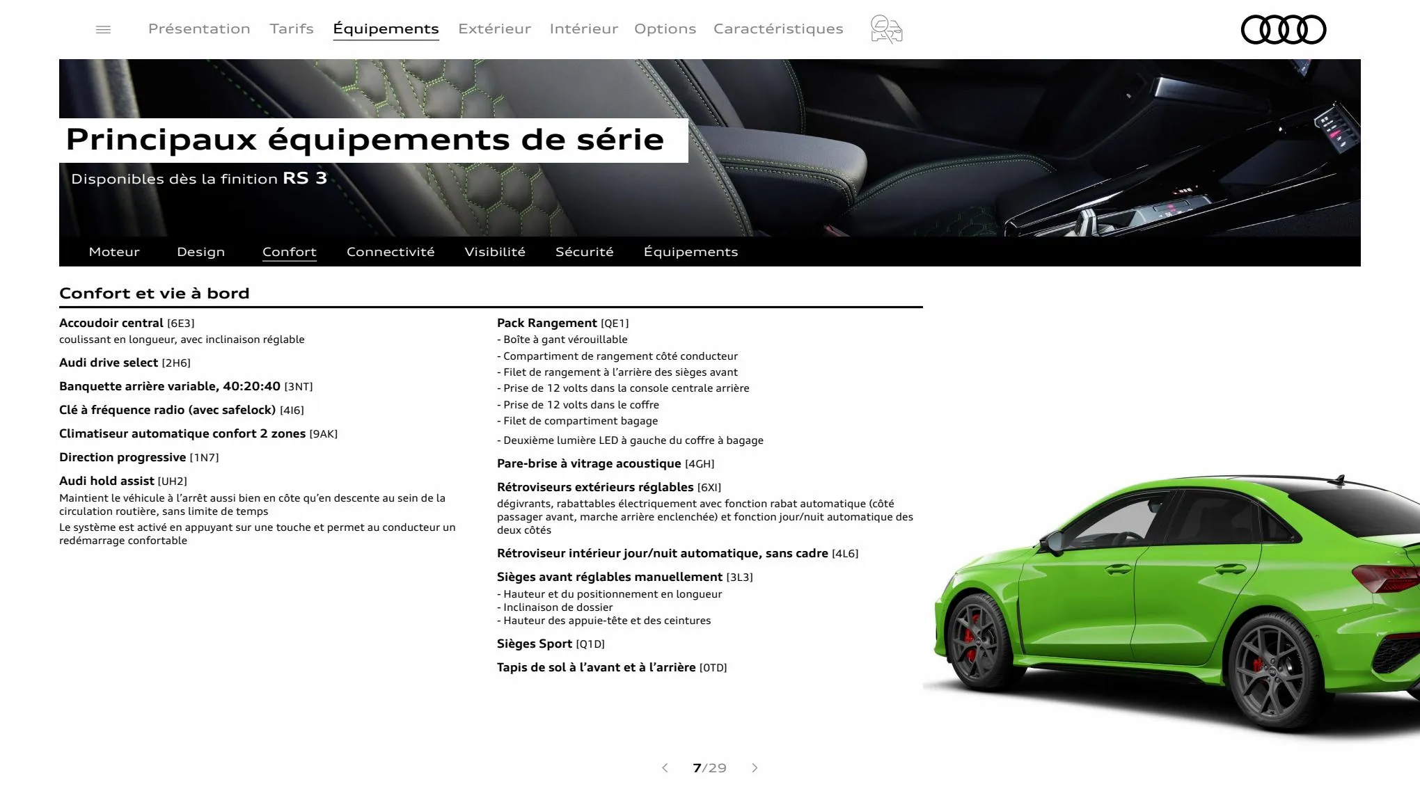 Catalogue RS 3 Sportback, page 00007