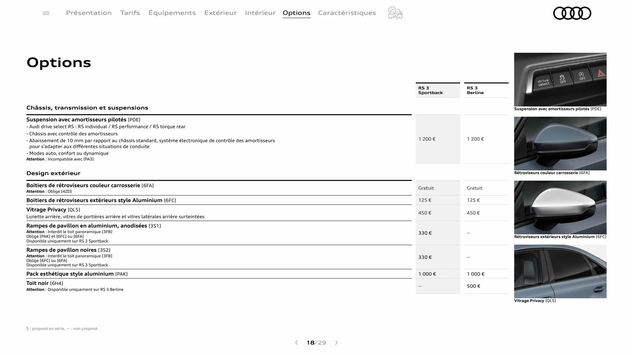 Catalogue RS 3 Sportback, page 00018