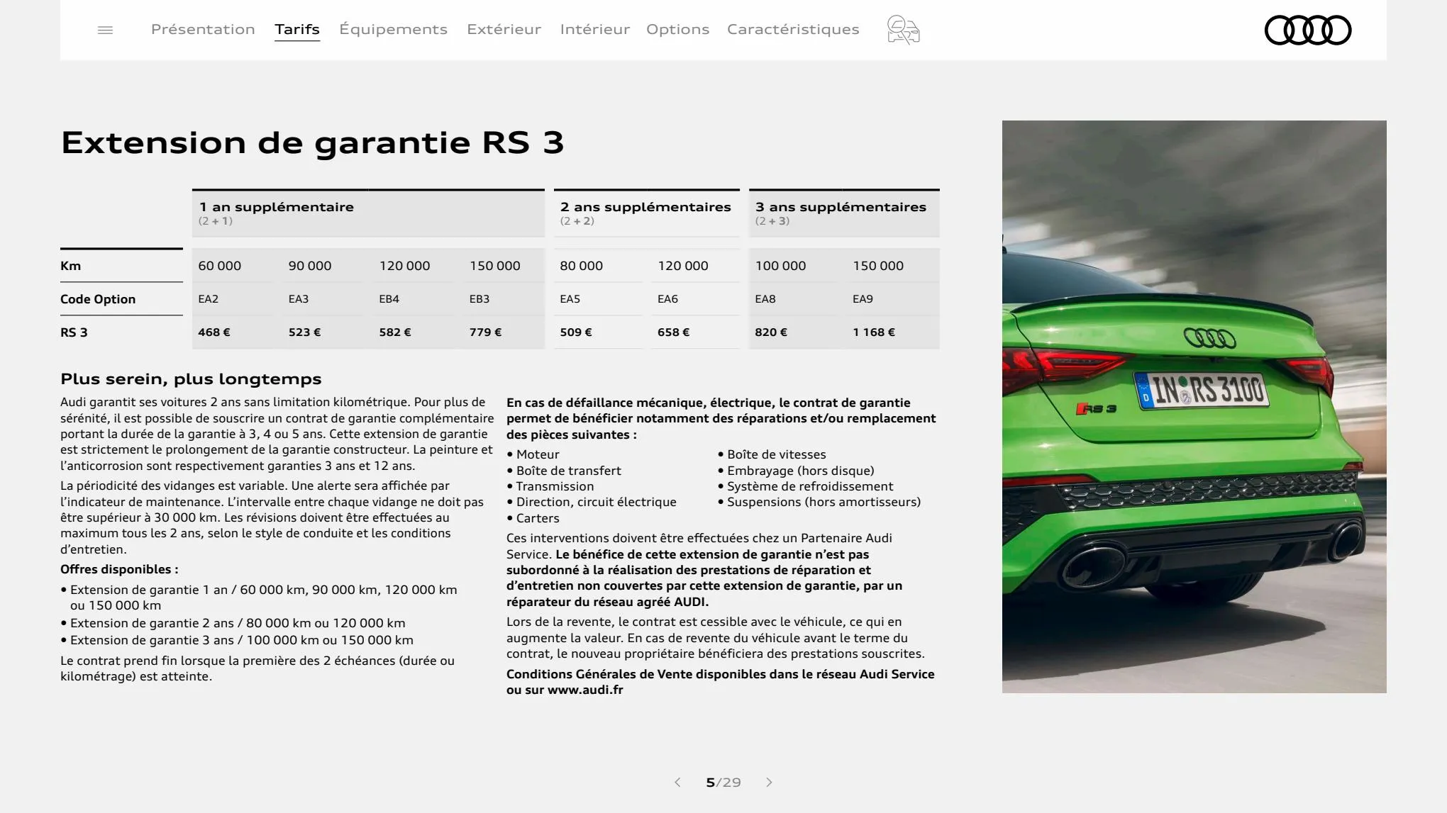 Catalogue RS 3 Sportback, page 00005