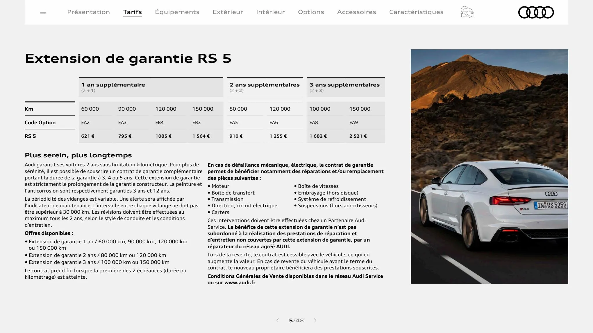 Catalogue RS 5 Coupé, page 00005