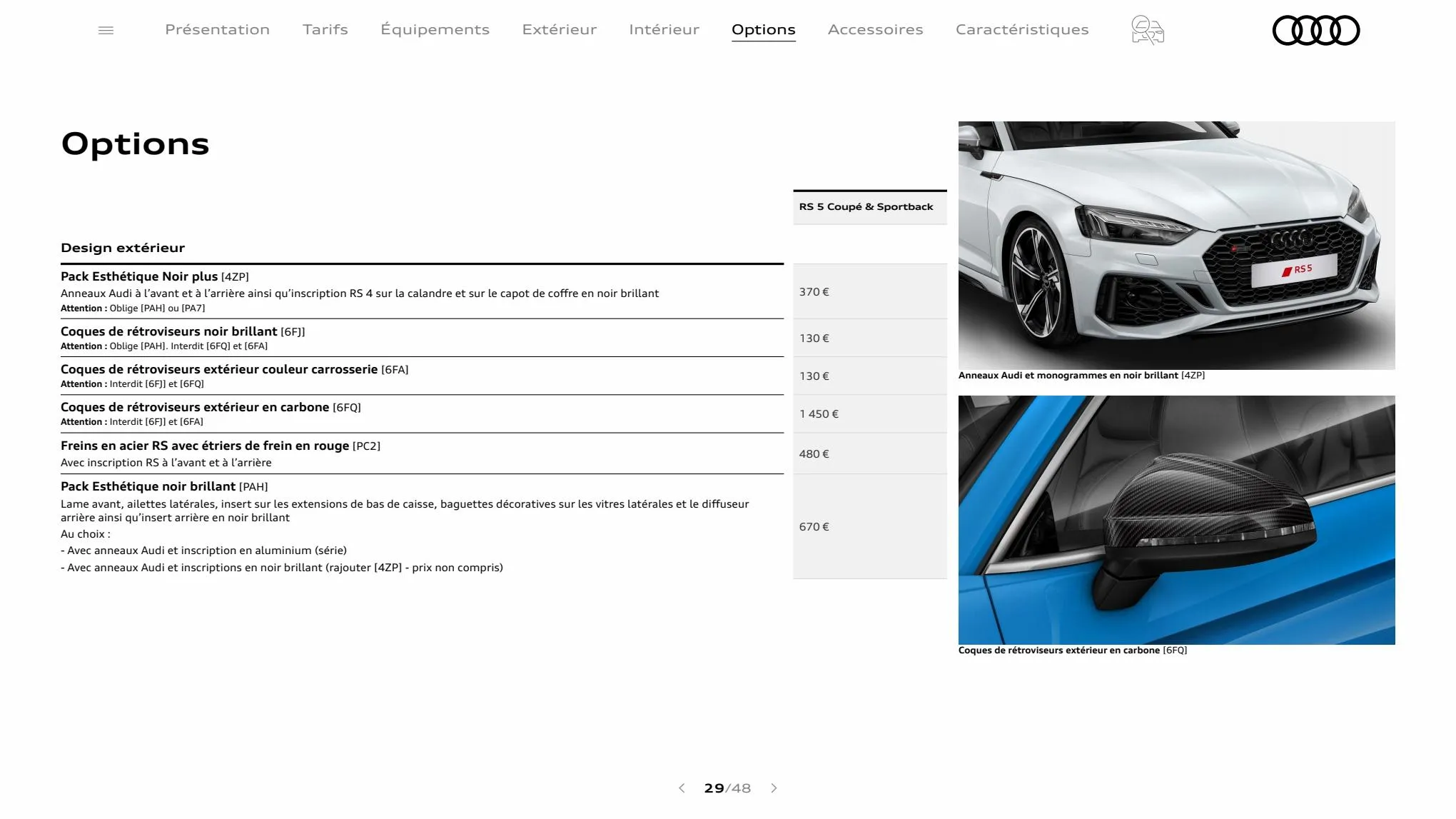 Catalogue RS 5 Coupé, page 00029