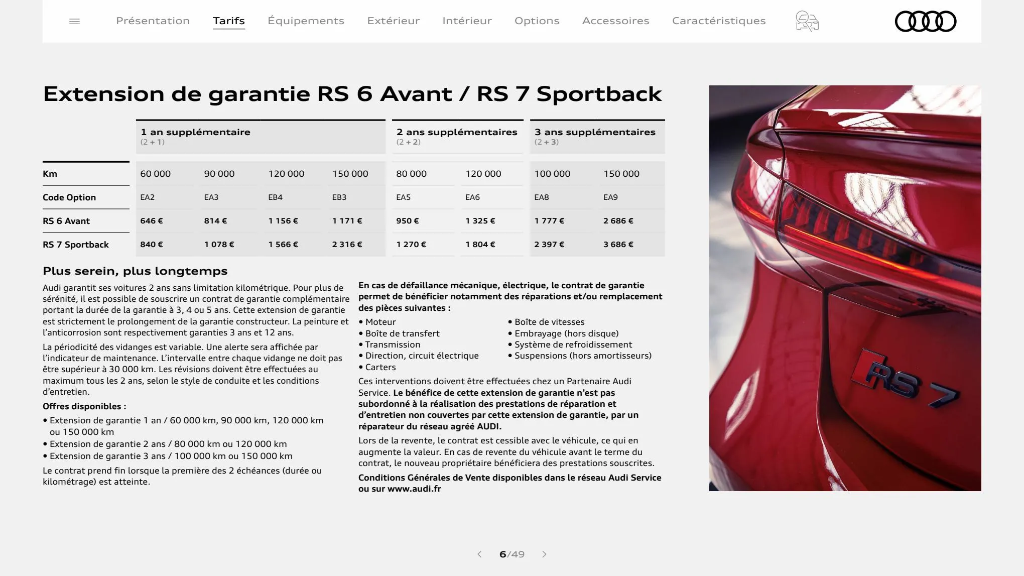 Catalogue RS 7 Sportback, page 00006