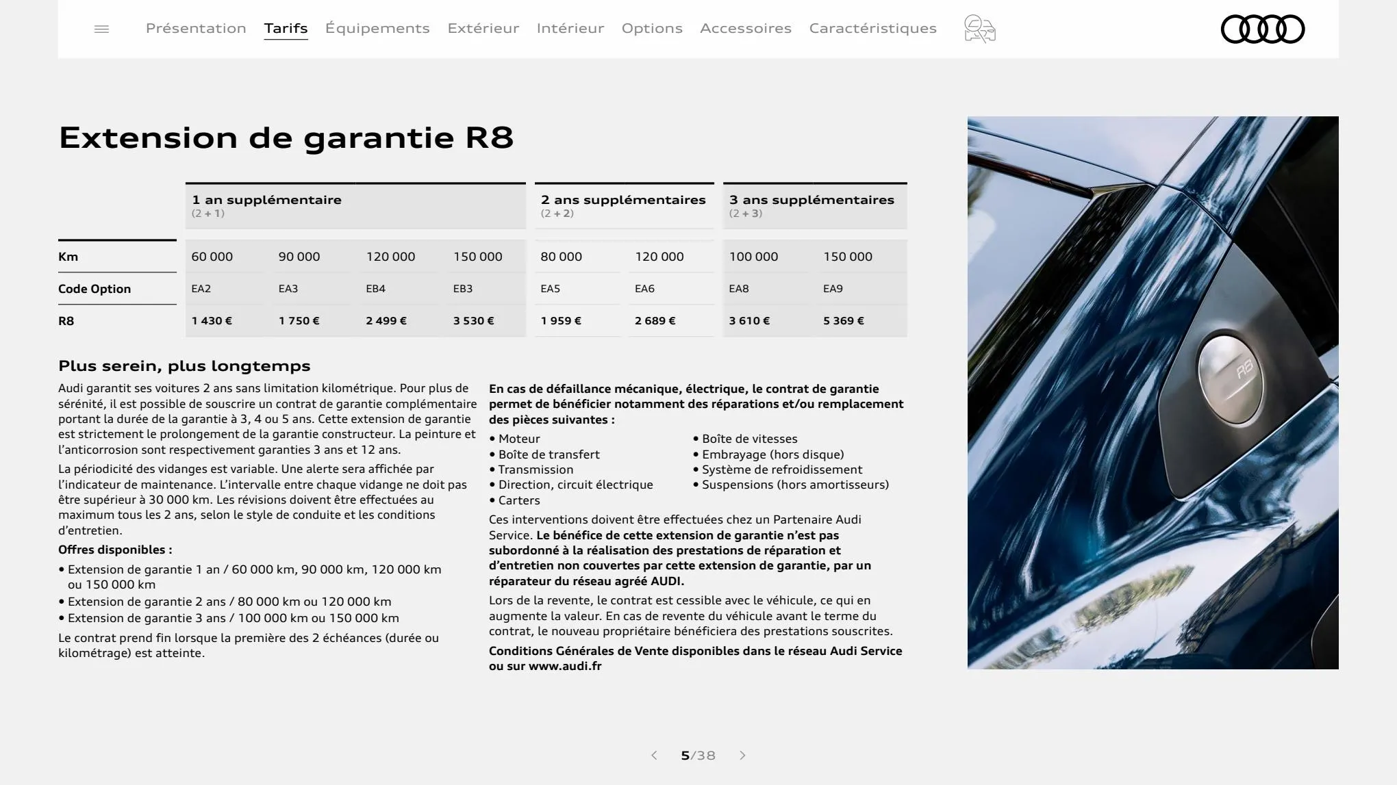 Catalogue R8 Coupé V10 performance quattro, page 00005