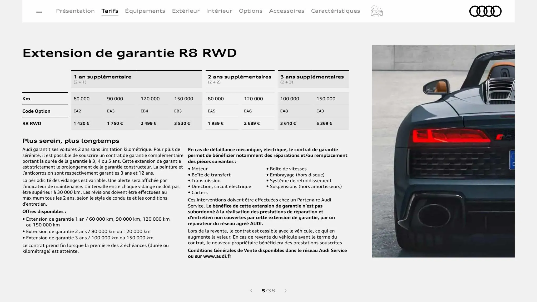 Catalogue R8 Spyder V10 performance RWD, page 00005