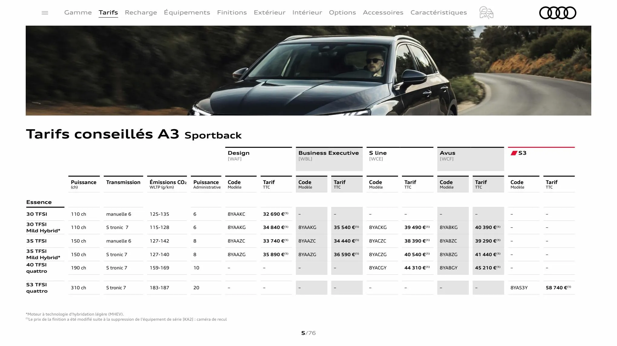 Catalogue A3 Sportback, page 00005