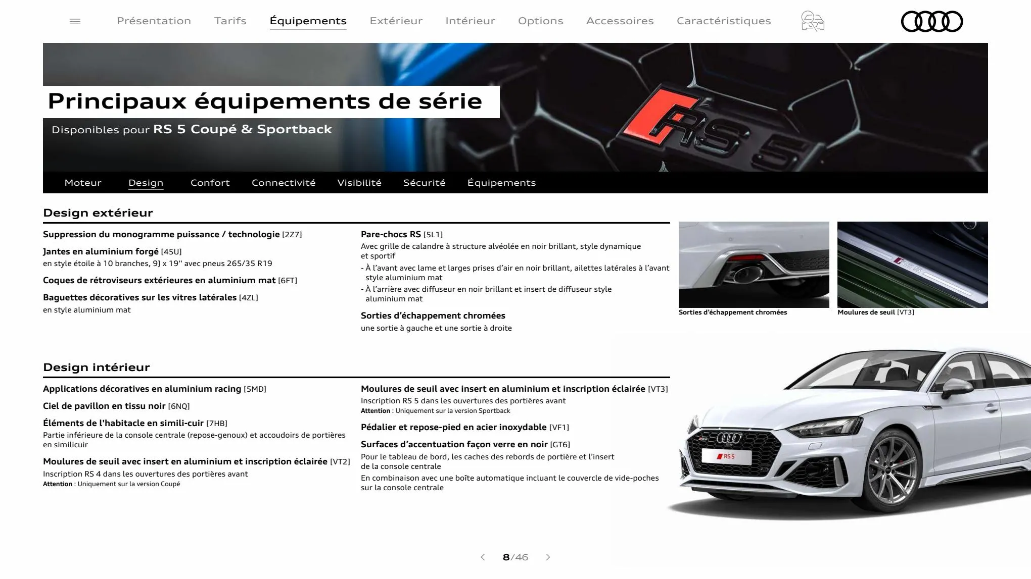 Catalogue RS 5 Coupé, page 00008