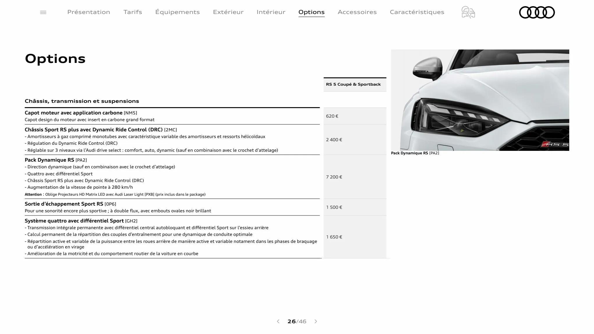 Catalogue RS 5 Coupé, page 00026