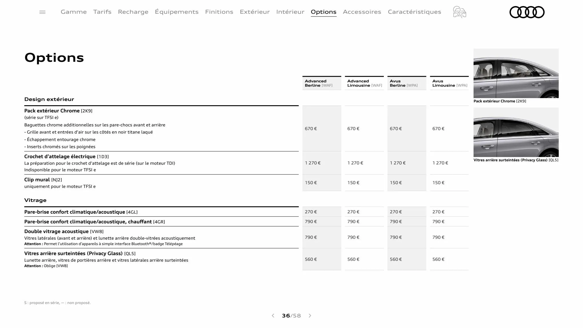 Catalogue A8 TFSI e, page 00036