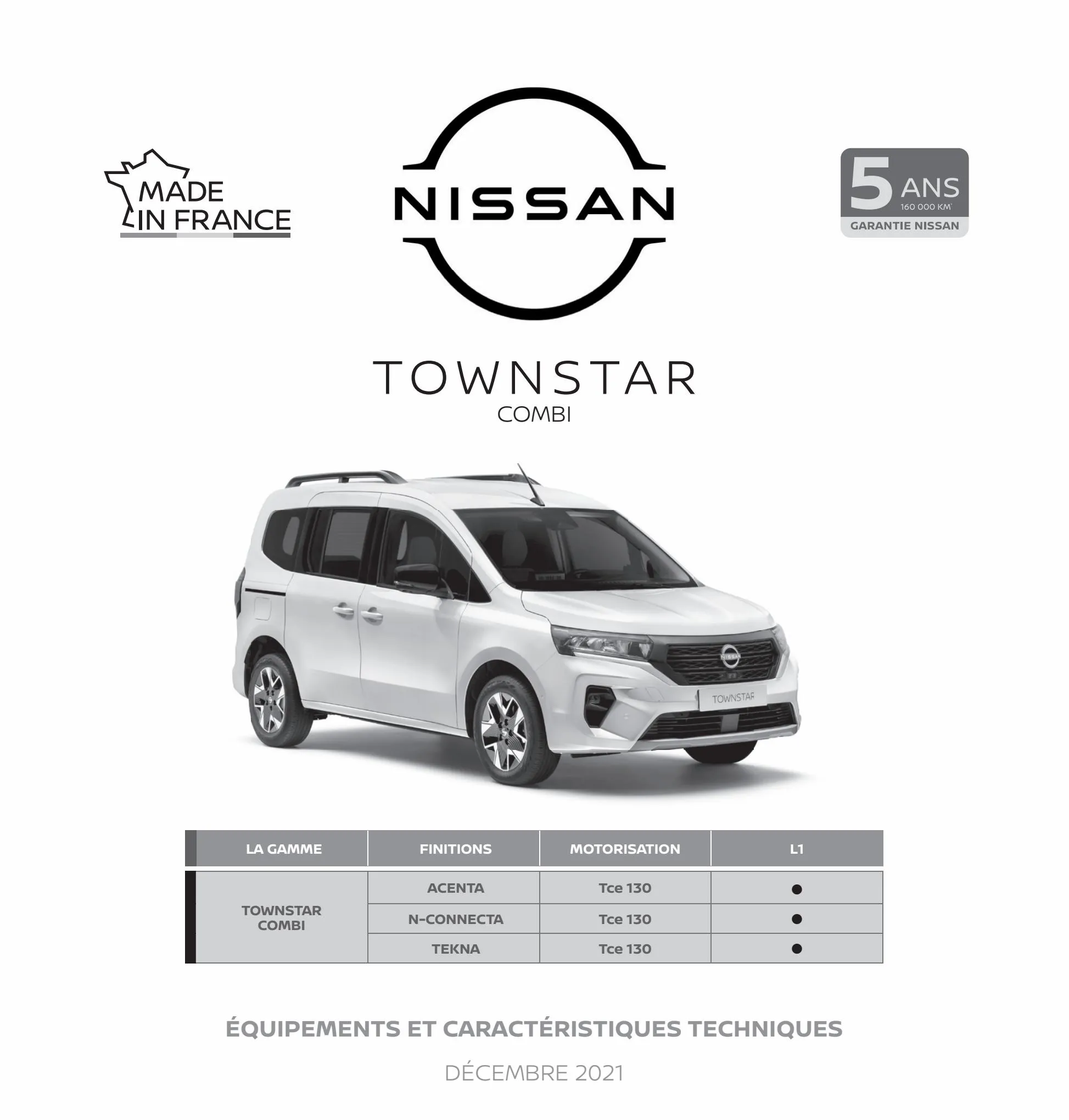 Catalogue Nouveau Nissan Townstar Combi, page 00001