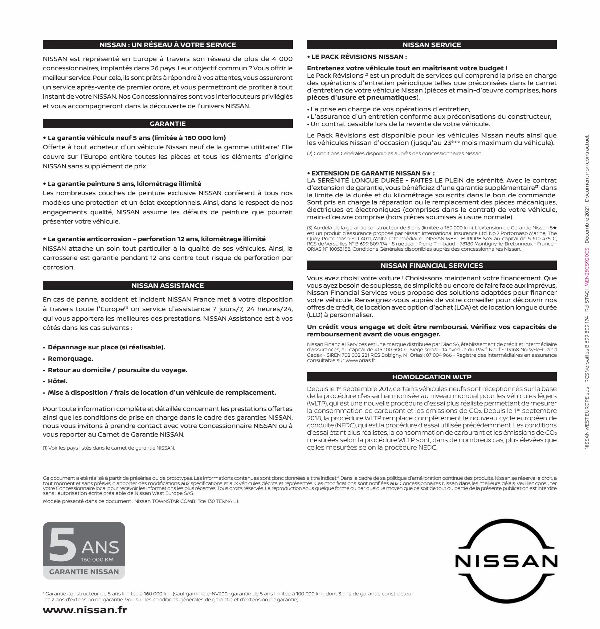 Catalogue Nouveau Nissan Townstar Combi, page 00006