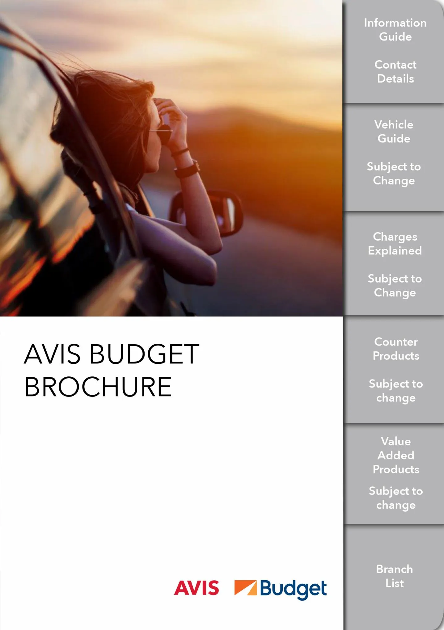 Catalogue AVIS BUDGET BROCHURE, page 00001