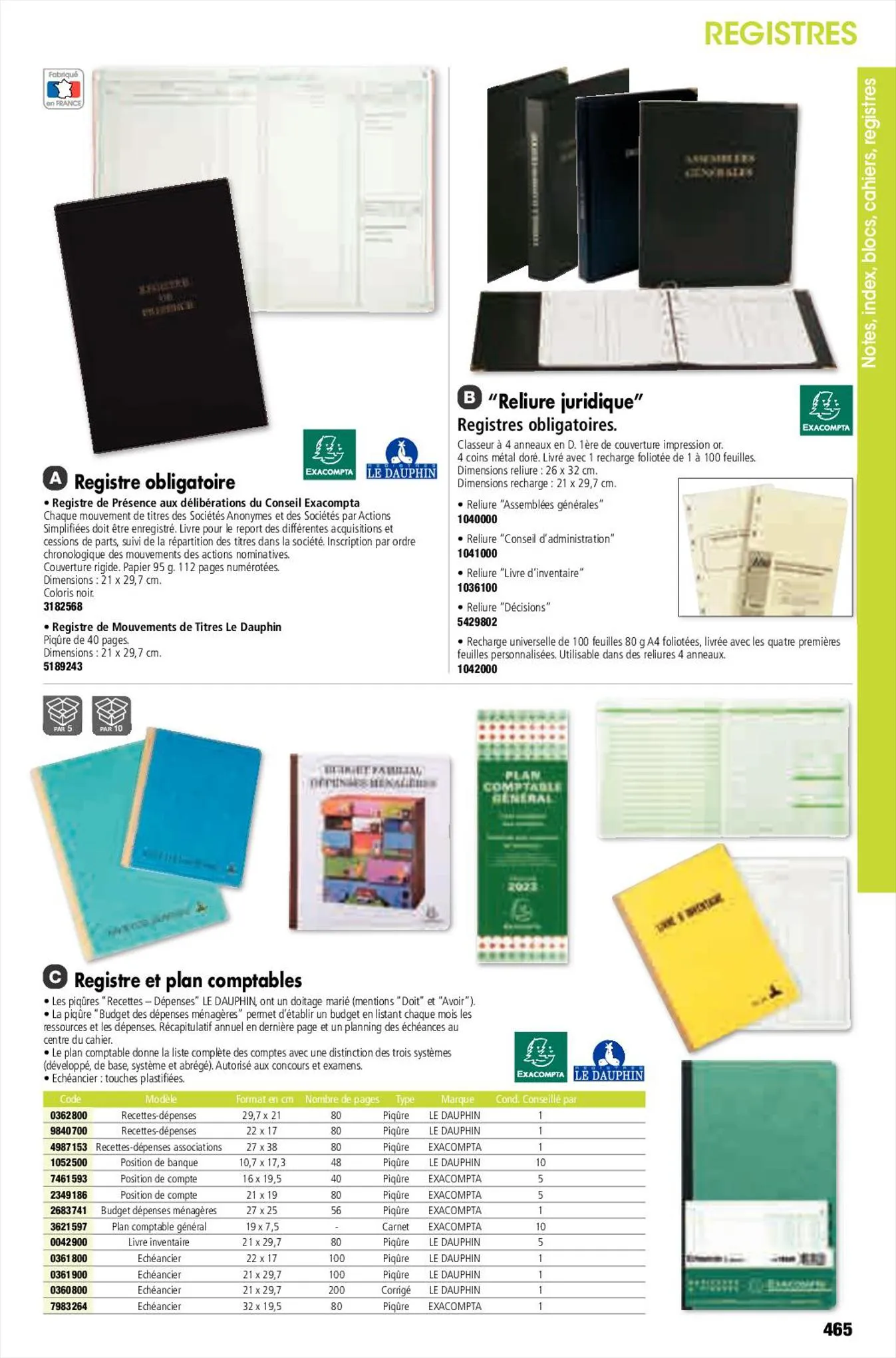 Catalogue Catalogue de bureau Plein Ciel, page 00465