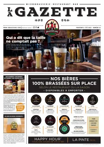 NOS BIÈRES 100% BRASSÉES SUR PLACE