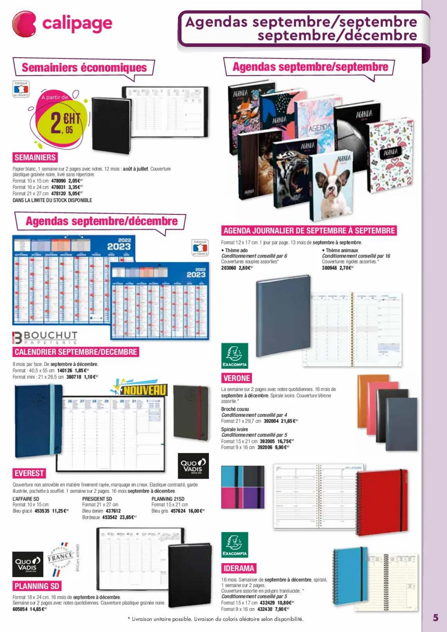 Catalogue Catalogue Agendas 2023 Calipage, page 00005