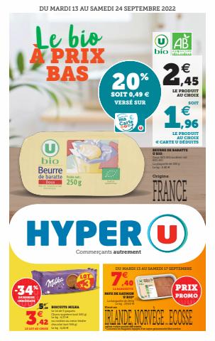 Catalogue Hyper U à Barentin | Le bio à prix bas | 13/09/2022 - 24/09/2022