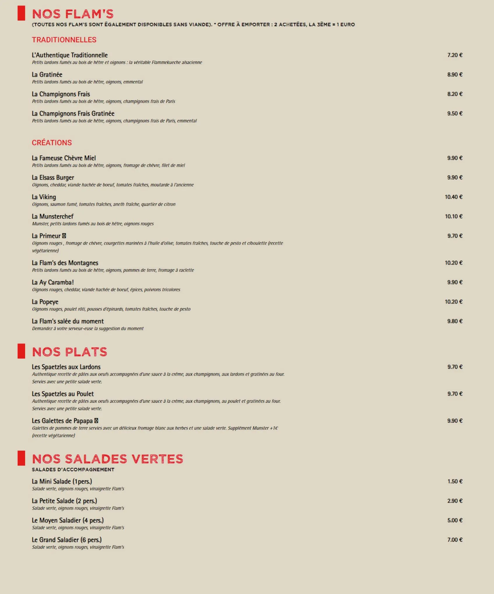 Catalogue Flam's Menu 2022, page 00002