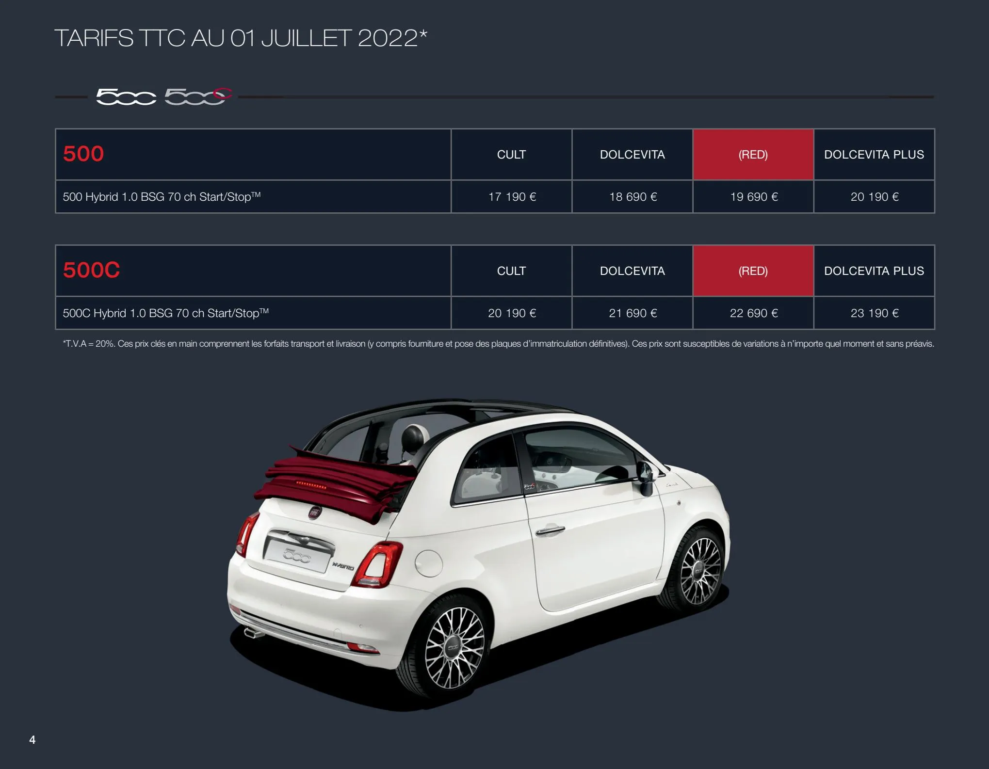 Catalogue Fiat 500 Hybrid , page 00004