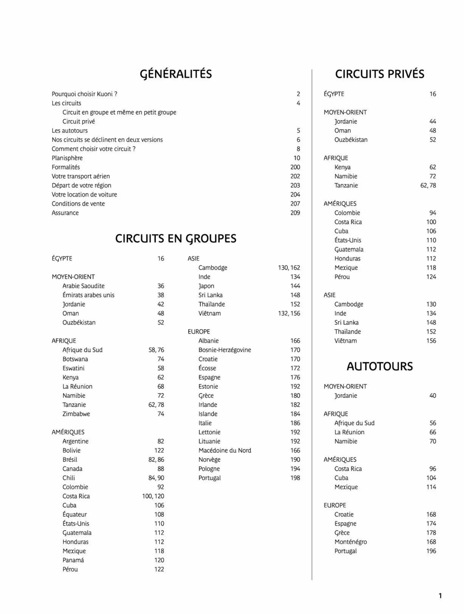 Catalogue Circuits et Autotours 2024, page 00003