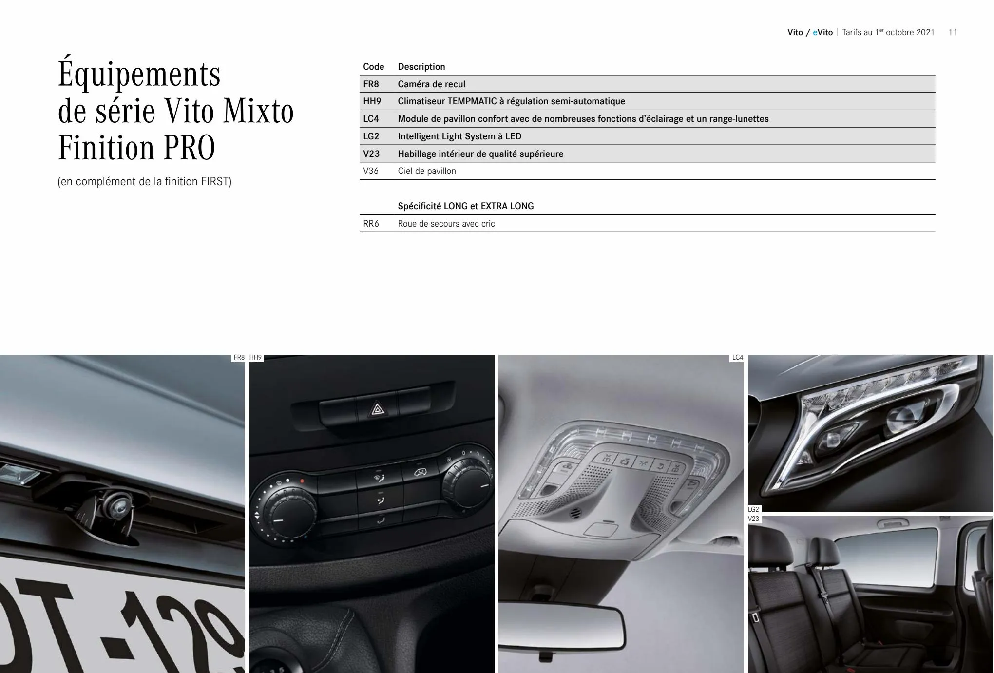 Catalogue Tarifs et brochures Vito/eVito, page 00011