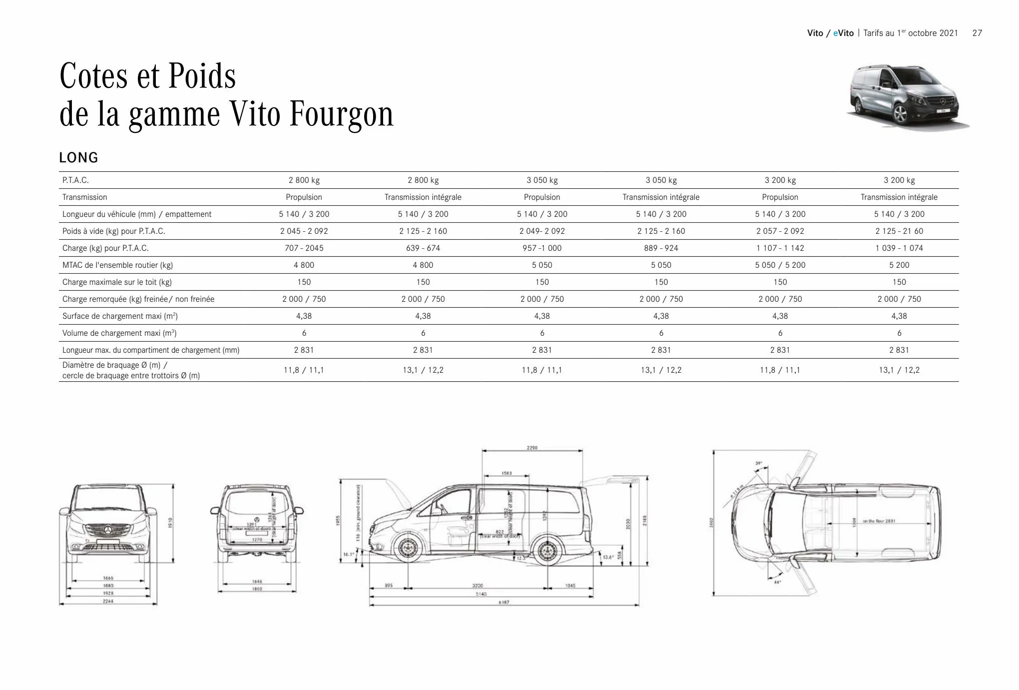 Catalogue Tarifs et brochures Vito/eVito, page 00027