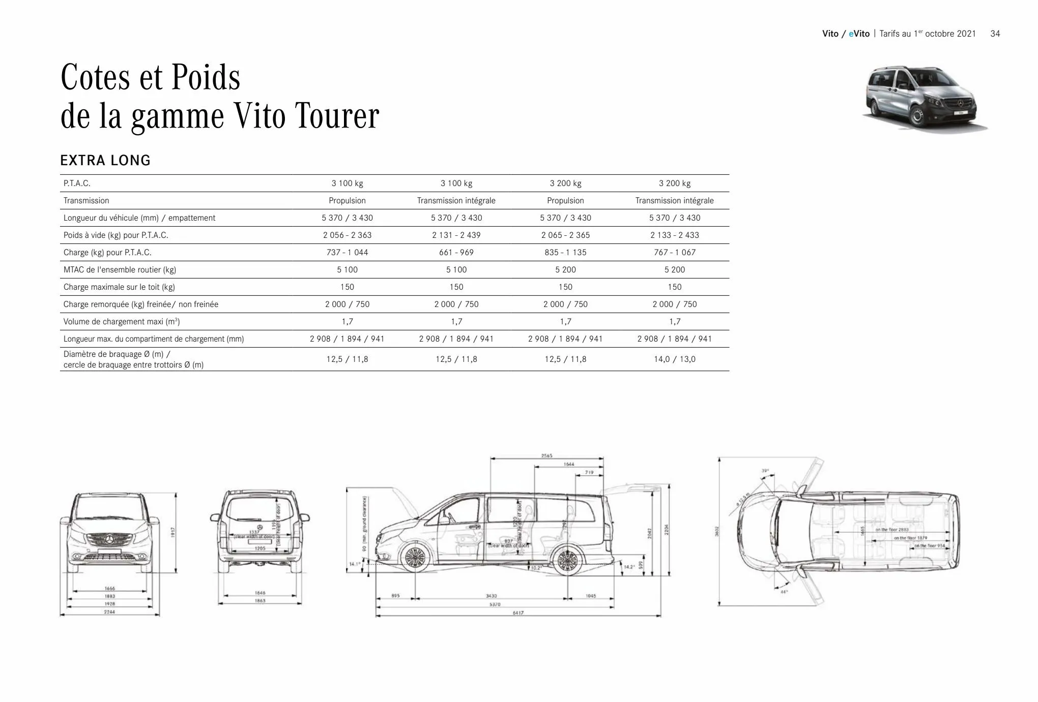 Catalogue Tarifs et brochures Vito/eVito, page 00034