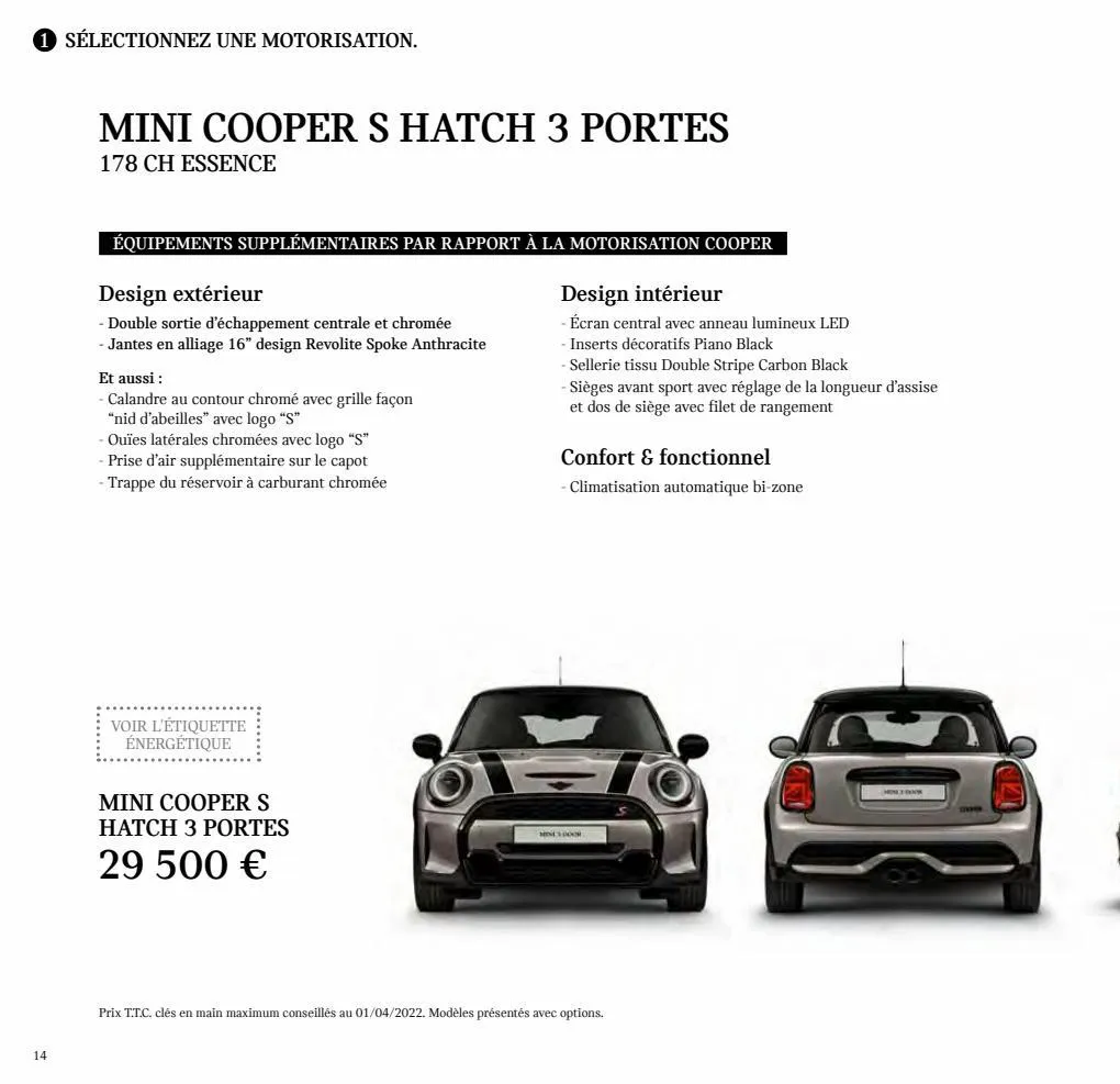 Catalogue MINI Hatch 3 portes., page 00014