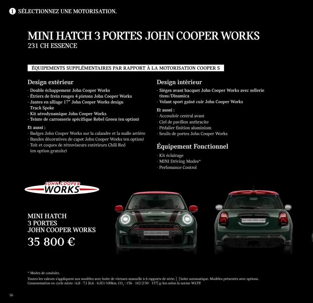 Catalogue MINI Hatch 3 portes., page 00016