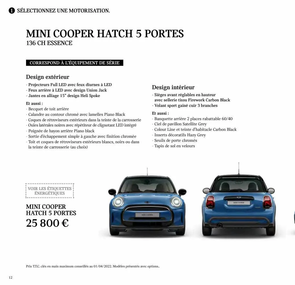 Catalogue MINI Hatch 5 portes., page 00012